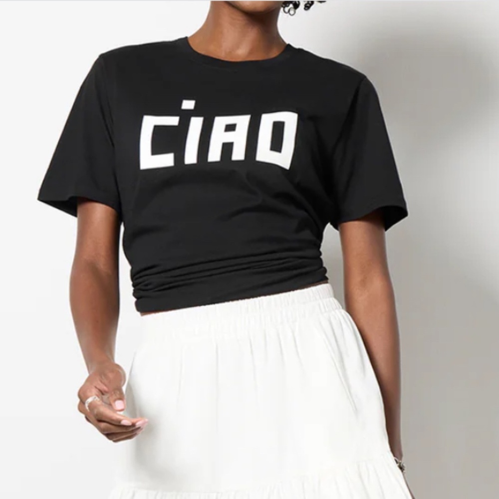 Black 'CIAO' Graphic Crewneck Tee - Picture 6 of 7